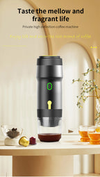 Black 3-in-1 Portable Electric Espresso Maker - Rechargeable