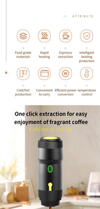 Black 3-in-1 Portable Electric Espresso Maker - Rechargeable
