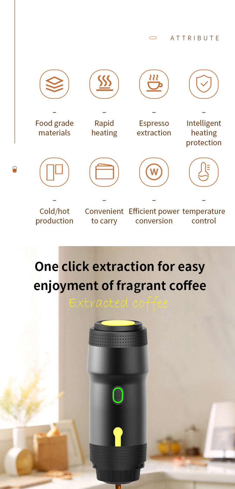 Black 3-in-1 Portable Electric Espresso Maker - Rechargeable - Flavour Fushion Cooking Shop