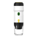 White 3-in-1 Portable Electric Espresso Maker - Rechargeable Travel Coffee Machine for Capsules & Ground Coffee