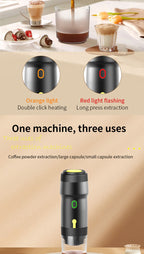 Green 3-in-1 Portable Electric Espresso Maker - Rechargeable