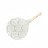 Beige Cartoon + Wood Grain Handle (Gas Model) Non-Stick Pancake Pan - 7-Hole Fun Shapes Breakfast Griddle (27cm) - Flavour Fushion Cooking Shop