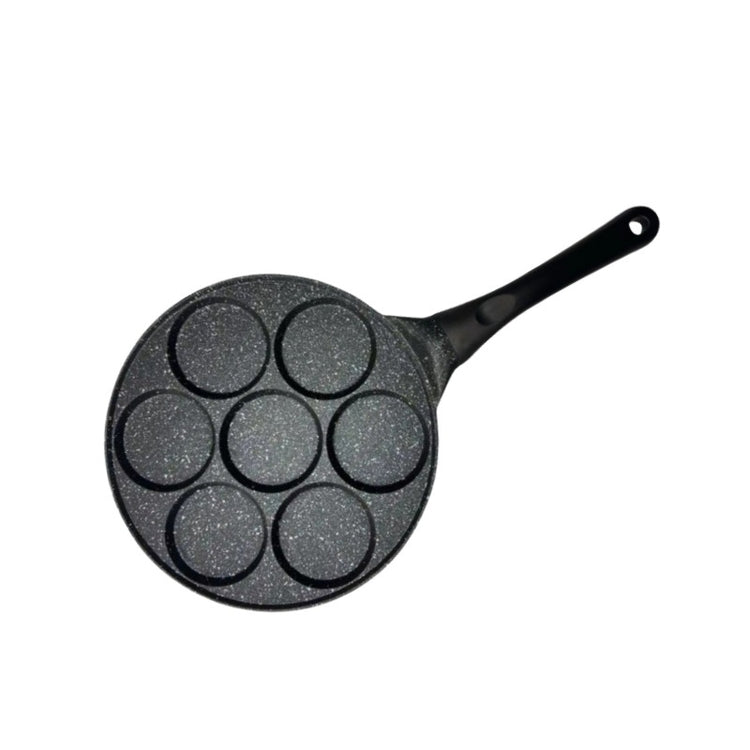 Black Flat 7-hole + Black Handle (Gas Model) Non-Stick Pancake Pan - 7-Hole Fun Shapes Breakfast Griddle (27cm) - Flavour Fushion Cooking Shop