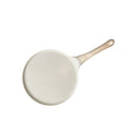 Beige Large Flat + Wood Grain Handle (Gas Model) Non-Stick Pancake Pan - 7-Hole Fun Shapes Breakfast Griddle (27cm)
