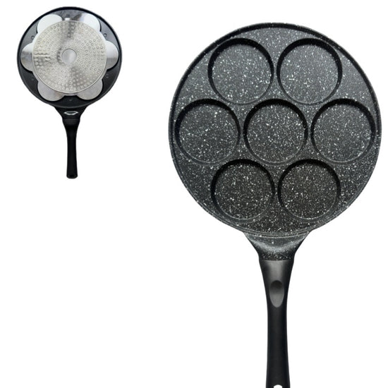 7-Hole Non-Stick Versatile Frying Pan 27cm – Black - Flavour Fushion Cooking Shop