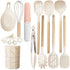 White 12-Piece Silicone Cooking Utensil Set - Non-Stick Food-Grade Kitchen Tools with Holder