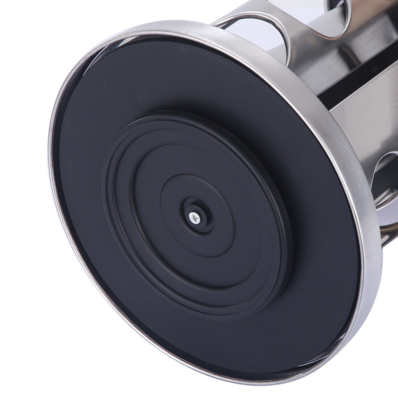 Modern stainless steel round rotating spice rack with 12 empty glass jars (88 ml each) - Flavour Fushion Cooking Shop