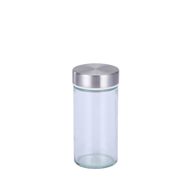 Modern stainless steel square spice revolving rack with 12 (88 ml each) empty glass jars