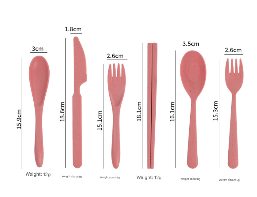 Green Durable Eco-Friendly Wheat Straw Dinnerware Set - 24 Pieces with Plates, Bowls, Cups & Cutlery