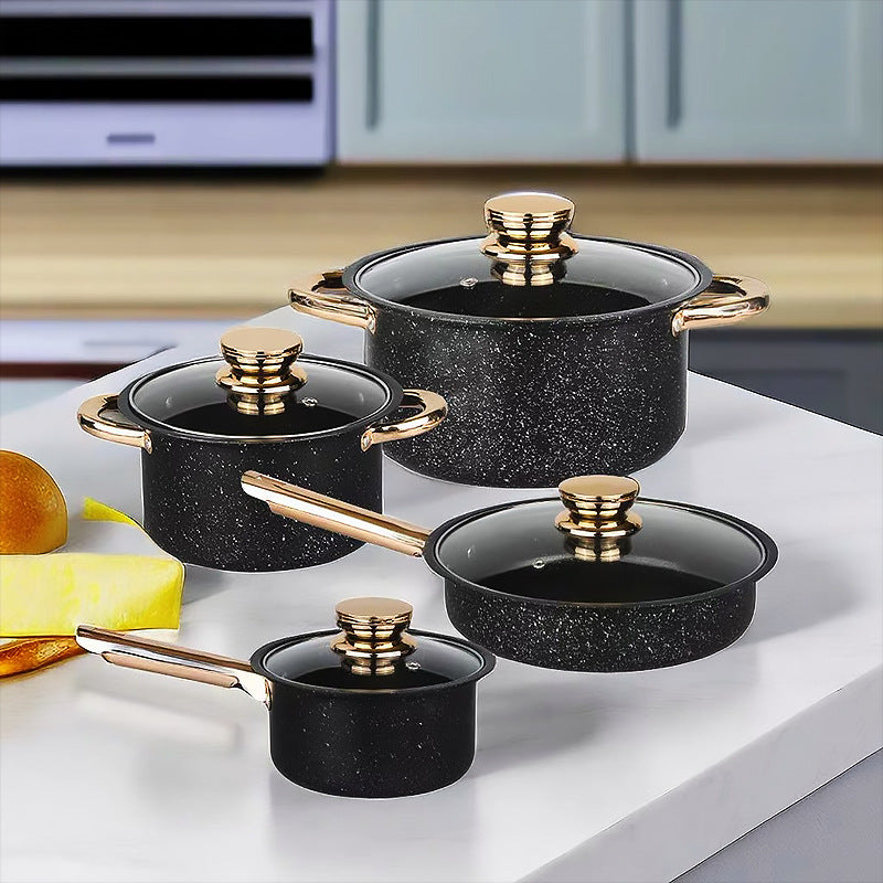 8-Piece Stainless Steel Cookware Set with Maifan Stone Non-Stick Coating - Flavour Fushion Cooking Shop