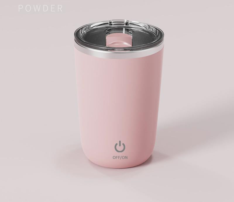 Mini Portable Electric Self-Stirring Mug - USB-C Rechargeable, 4-Hour Use, Stainless Steel (pink) - Flavour Fushion Cooking Shop