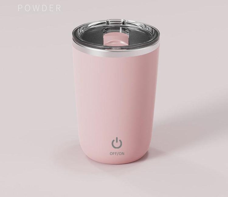 Mini Portable Electric Self-Stirring Mug - USB-C Rechargeable, 4-Hour Use, Stainless Steel (pink) - Flavour Fushion Cooking Shop
