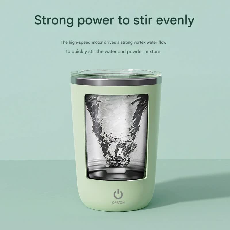 Mini Portable Electric Self-Stirring Mug - USB-C Rechargeable, 4-Hour Use, Stainless Steel (Beige) - Flavour Fushion Cooking Shop
