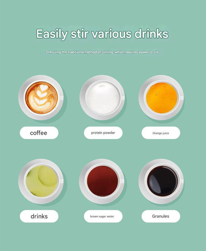 Mini Portable Electric Self-Stirring Mug - USB-C Rechargeable, 4-Hour Use, Stainless Steel (Beige) - Flavour Fushion Cooking Shop