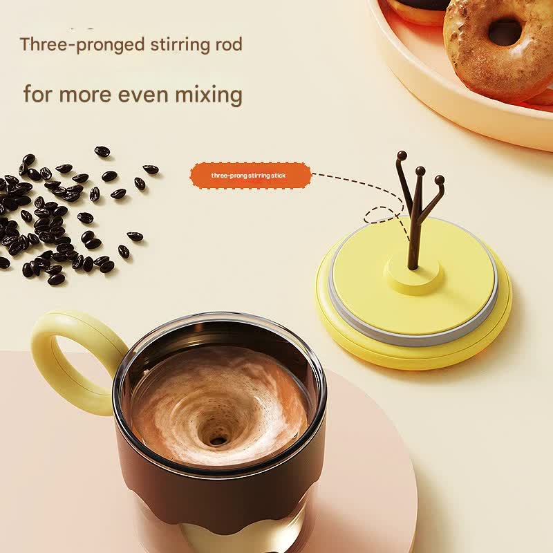 Automatic Self-Stirring Coffee Mug - 400ml, 5000RPM, USB-C Rechargeable with Trident Stirring Rod(coffee color)