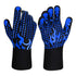 Blue a Pair Of Extreme Heat Resistant BBQ Gloves (500°C) - Aramid Fiber - Flavour Fushion Cooking Shop