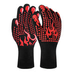 Red a Pair Of Extreme Heat Resistant BBQ Gloves (500°C) - Aramid Fiber
