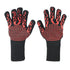 Red Flame Pattern Extreme Heat Resistant BBQ Gloves - 500°C - Flavour Fushion Cooking Shop