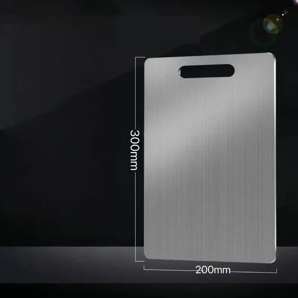 Dual-Sided Stainless Steel Chopping Board - Hygienic & Durable Kitchen Cutting Board for Meat, Veggies & More(20*30cm) - Flavour Fushion Cooking Shop