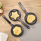 3-PCS Mini Non-Stick Egg Frying Pan Cartoon Shaped Omelette Cooker Mould for Breakfast Pancakes