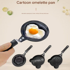 2-PCS Mini Non-Stick Egg Frying Pan Cartoon Shaped Omelette Cooker Mould for Breakfast Pancakes