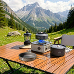 Portable & Foldable Outdoor Cookware Set - Lightweight Camping Pot, Pan, Kettle