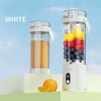 White Portable 600ml Wireless Juicer Blender with 12-Leaf Blades - 20,000 RPM