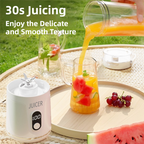 White Portable 600ml Wireless Juicer Blender with 12-Leaf Blades - 20,000 RPM