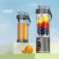 Gray Portable 600ml Wireless Juicer Blender with 12-Leaf Blades - 20,000 RPM High-Speed Smoothie Maker & Self-Cleaning Personal Blender for Travel and Home