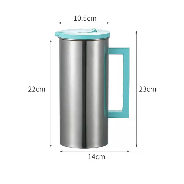 Green 1.8L Stainless Steel Cold Water Pitcher – Large Capacity Jug for Coffee, Juice - Flavour Fushion Cooking Shop
