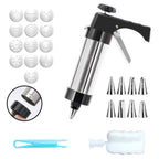 Stainless Steel Cookie Press Maker Kit Black Biscuit Machine