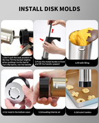 Stainless Steel Cookie Press Maker Kit Black Biscuit Machine