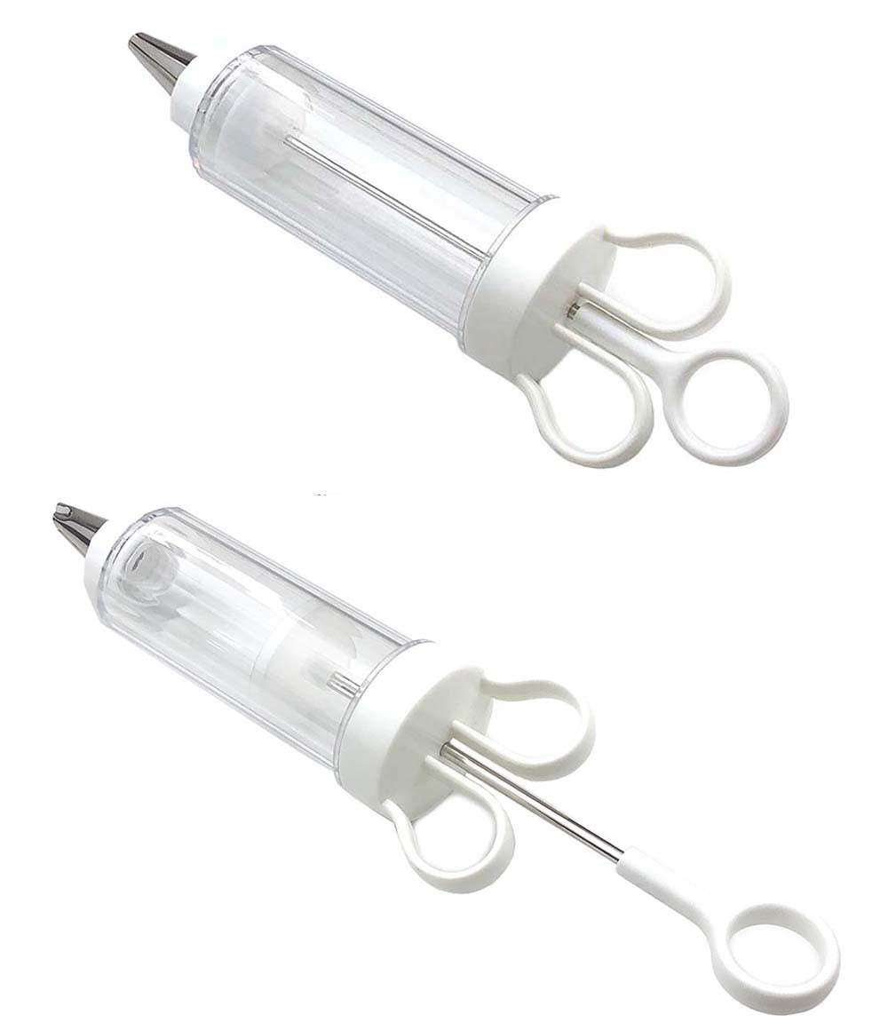Cake Decorating Icing Syringe Gun Set with 5 Stainless Steel Nozzles DIY Cookie Press Baking Tool for Home Kitchen - Flavour Fushion Cooking Shop