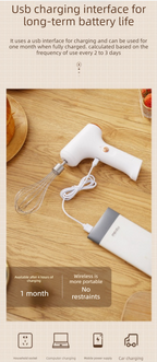 Compact Electric Handheld Egg Whisk Multi-Function Automatic Cream Whipper