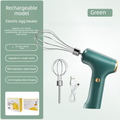 Compact Electric Dual-Head Handheld Egg Whisk Multi-Function Automatic Cream Whipper and Food Mixer J-8 Green 1-Speed