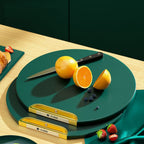 35X35CM Thickened Circular Standable Cutting Board - Food-Grade Double-Sided Kitchen Board