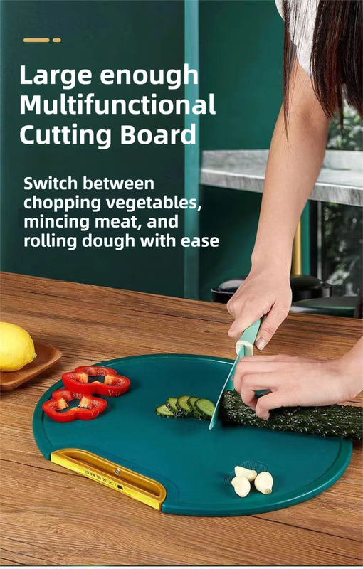 35X35CM Thickened Circular Standable Cutting Board - Food-Grade Double-Sided Kitchen Board - Flavour Fushion Cooking Shop