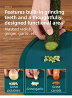 35X35CM Thickened Circular Standable Cutting Board - Food-Grade Double-Sided Kitchen Board
