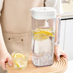 White 2000ML Leak-Proof Flip-Top Cool Water Pitcher for Refrige Door