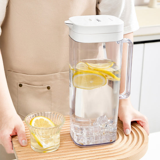 White 2000ML Leak-Proof Flip-Top Cool Water Pitcher for Refrige Door - Flavour Fushion Cooking Shop