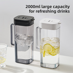 White 2000ML Leak-Proof Flip-Top Cool Water Pitcher for Refrige Door