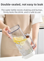 Black 2000ML Leak-Proof Flip-Top Cool Water Pitcher for Refrige Door -