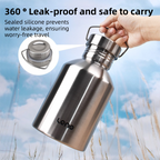 2L Large Capacity Outdoor Sports Adventure Water Bottle - Food-Grade 304 Stainless Steel