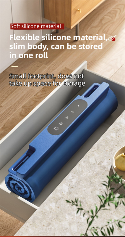 Blue 65x38CM Roll-Up Food Warming Silicone Mat with Precise Temprature Control & 240W High Power - Waterproof and Oilproof Thermal Table Pad - Flavour Fushion Cooking Shop