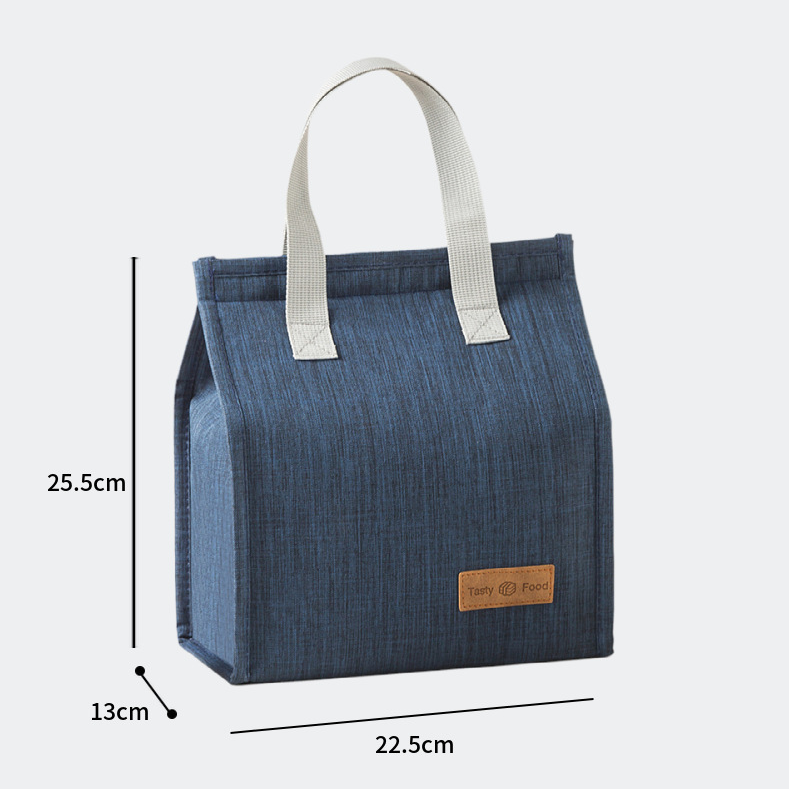 2-Piece navy blue Vertical Lunch Tote Set – Compact Insulated Meal Bag with Large Capacity and Durable Handle for Daily Use
