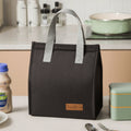 2-Piece Black Vertical Lunch Tote Set – Compact Insulated Meal Bag with Large Capacity and Durable Handle for Daily Use