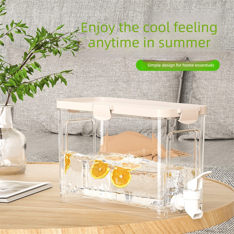Large Capacity Cold Water Dispenser with Faucet – 22.5×16.5×11.2cm Rectangular Beverage Container for Home Use
