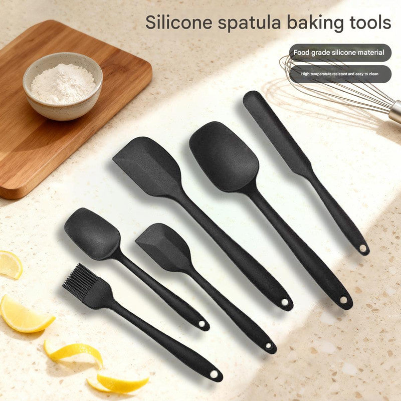 6-Piece Red Silicone Spatula Set – Heat-Resistant, Non-Scratch Kitchen Tools with Integrated Metal Reinforcement, Dishwasher Safe, for Cooking, Mixing, and Baking