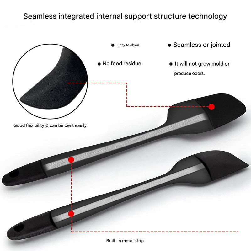 6-Piece Pink Silicone Spatula Set – Heat-Resistant, Non-Scratch Kitchen Tools with Integrated Metal Reinforcement, Dishwasher Safe, for Cooking, Mixing, and Baking
