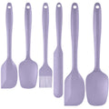 6-Piece Purple Silicone Spatula Set – Heat-Resistant, Non-Scratch Kitchen Tools with Integrated Metal Reinforcement, Dishwasher Safe, for Cooking, Mixing, and Baking
